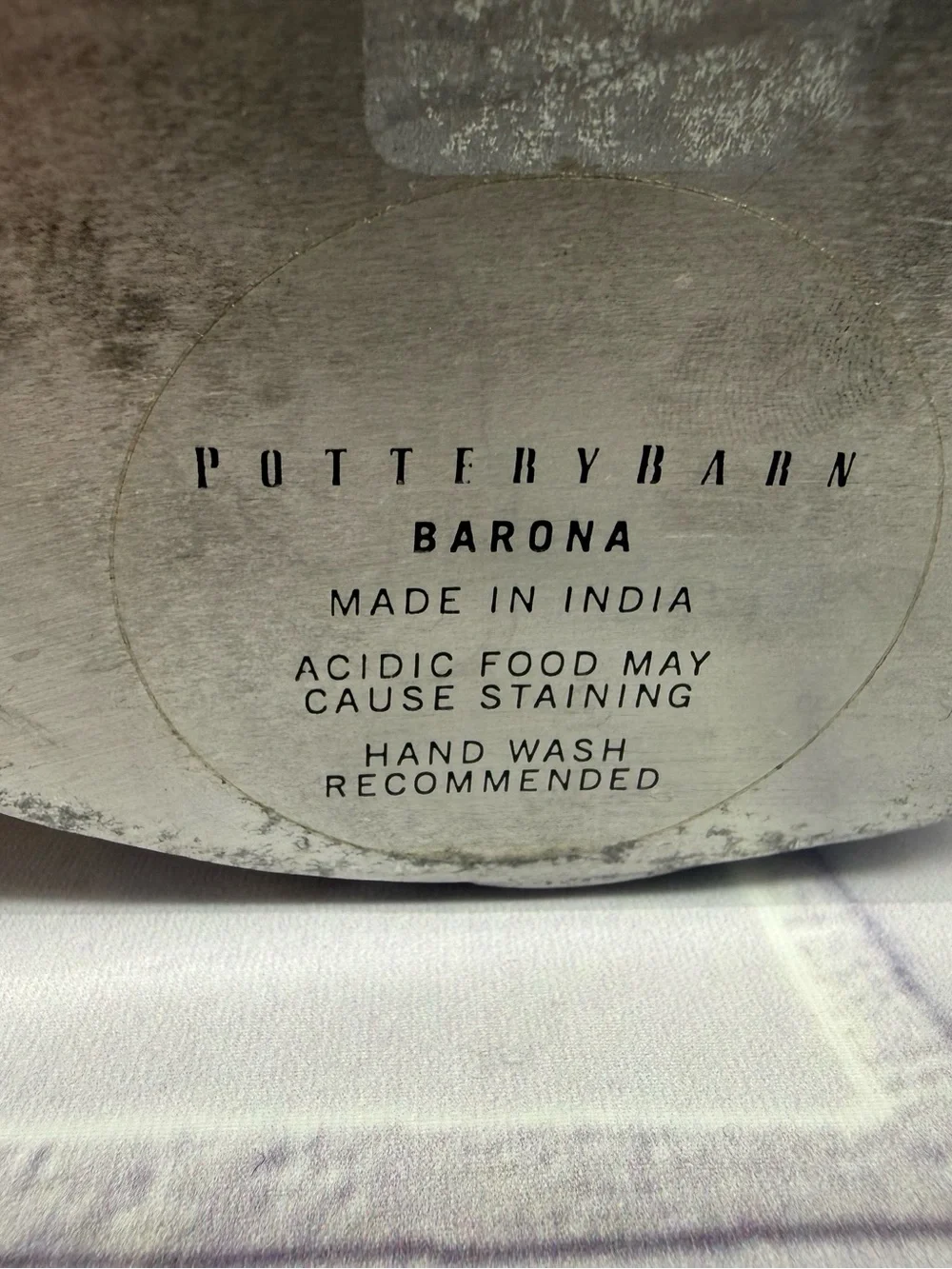 Pottery Barn Barona Silver Leaf Bowl Decorative Centerpiece 11”
